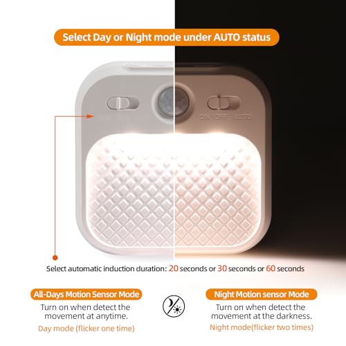 Image of DAMI Motion Sensor Night Lights Rechargeable with Timer, Battery Cabinet Light with 3 Color Temperatures Stepless Dimming, Magnetic Closet Light for Travel, RV, Cruise Essentials 2026