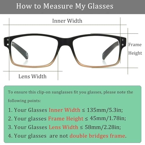 Image of Polarized Flip Up Clip On Sunglasses over Prescription Glasses for Men Women TR90 Frame Spring Clips