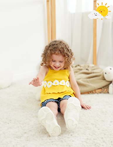 itkidboy Toddler Baby Girls Clothes Ruffle Cami Tank Flower Tops Blouse Denim Shorts Pants Kids Summer Outfit Set(2-3T)