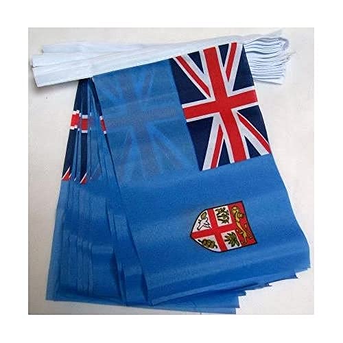 Image of AZ FLAG Fiji 6 meters BUNTING Flag 20 flags 9'' x 6'' - Fijian STRING flags 15 x 21 cm