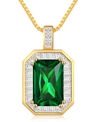 Cde Square Birthstone Necklaces For Women, 18K Gold Plated I Love You Mom 925 Sterling Silver Necklace For Women Mothers Day Birthday Anniversary Jewelry Gift For Women Wife Mom Grandma #TOP8