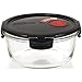 LOCK & LOCK Frischhaltedose aus Glas mikrowellengeeignet - Oven Glass - Auflaufform rund mit Deckel für Backofen, Mikrowelle & zum Einfrieren, versch. Größen (950ML)