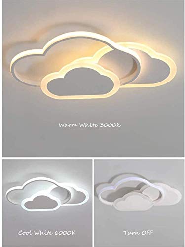 Plafoniera a forma di nuvola creativa con telecomando dimmerabile, plafoniera in acrilico da incasso per soggiorno, camera da letto, corridoio e camera dei bambini, 52 cm (20,5 in) 36 W - Image 7