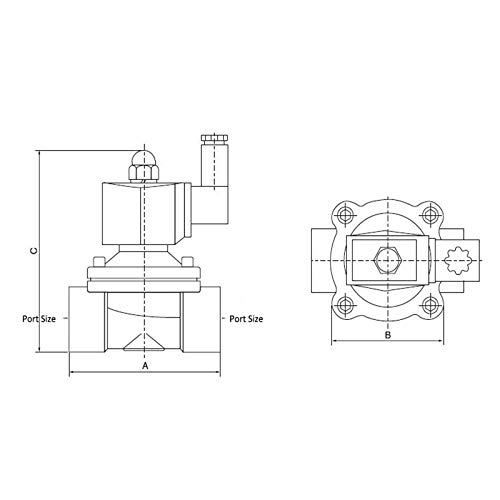 Miniatura 2 de Válvula solenoide ATO, 2 vías, normalmente cerrada, 12V24V para aceite de agua de aire