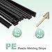MECCANIXITY 10 Pcs Black Plastic Welding Rods 5mm x 250mm PE Double Strands Ribbon Welding Strip with Smoothing Tools for Repairing Water Tanks Forklift Pallets Trash Cans(0.2inch x 10inch)