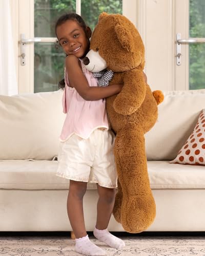 Image of MaoGoLan Giant Teddy Bear Plush Toy - Ultra Soft & Cute Large Stuffed Animal 39 inches, Perfect for Baby Showers, Birthdays, Valentine's Day Gifts (Kids, Couples, Family),Dark Brown