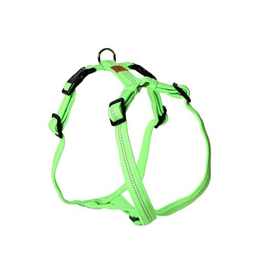 Feltmann Hundegeschirr - Super Soft, neongrün, reflektierend, Bauchumfang 50-65 cm, 20 mm Bandbreite