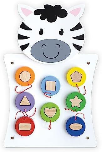 Learning Adventure Spark & Wow Zebra Game Board and Activity Centre - Wall Mounted Toy for Children from 18 Months - Decoration for Children's Room and Play Areas