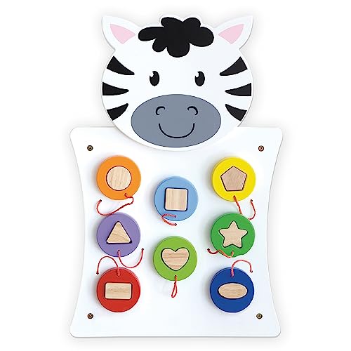 SPARK & WOW Zebra Activity Wall Panel, Shape toy for Ages 18m+