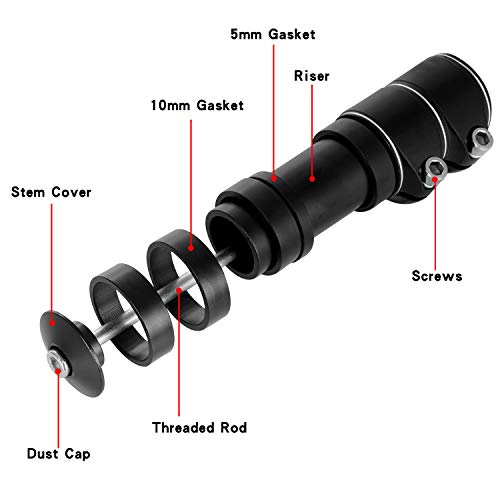 Yizhet Bike Stem Riser 28mm Bicycle Fork Stem Extender Aluminum Alloy MTB Bike Stem Riser 138mm Handlebar Riser Head Up Adapter Suitable for Cycling, Road Bike, Mountain Bike, BMX