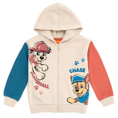 Paw Patrol Chase Marshall Toddler Boys Fleece Zip Up Hoodie Blue/Red 5T