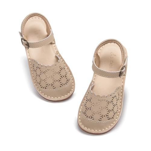Image of THEE BRON Toddler Floral Cutout Closed Toe Sandals for Girls Breathable Summer Shoes