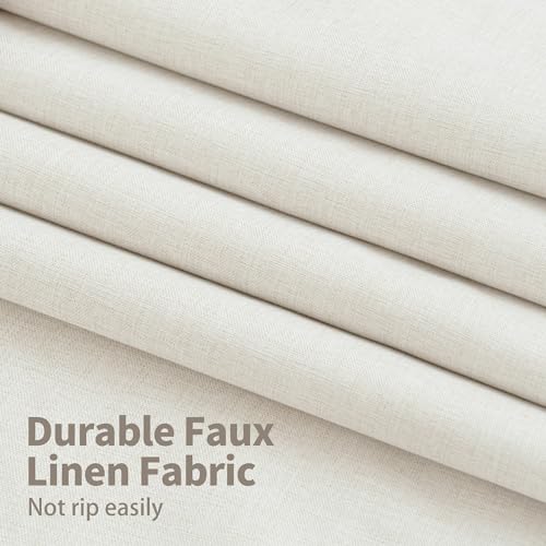 Image of YoungsTex Linen 100% Blackout Curtains 63 Inch Length for Bedroom, Full Room Darkening Thermal Insulated Window Drapes Extra Wide with Grommet for Living Room, 2 Panels, 60 X 63 Inch
