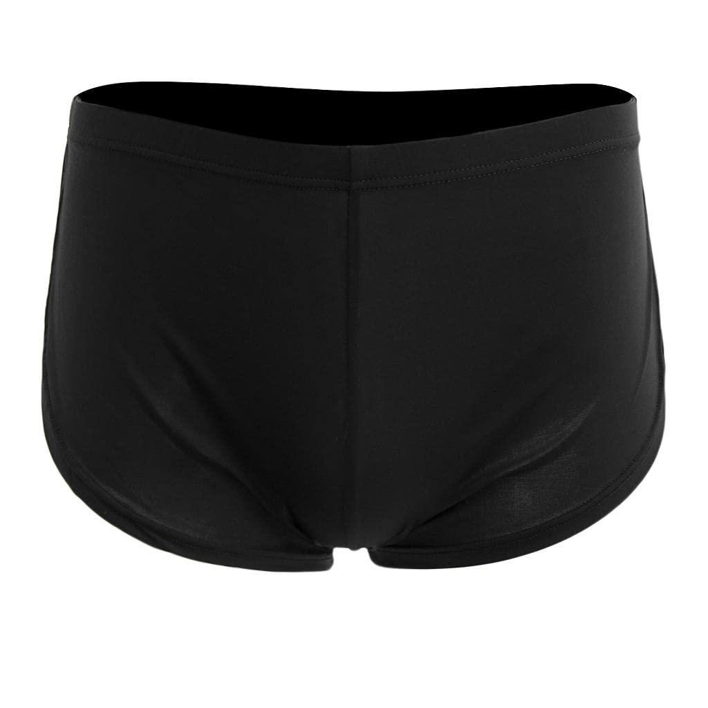 Mens Side Split Solid Briefs Bulge Pouch Boxers Underwear Panties M Black-image-13