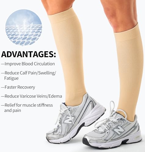 Image of Copper Compression Socks Women & Men Circulation(6 pairs) - Best for Running, Nursing, Hiking, Recovery & Flight Socks