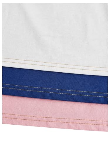 Image of RoseSeek Women's 3 Packs Open Back Tops T Shirt Criss Cross Cut Out Tee Short Sleeve Crewneck Summer Backless Tops