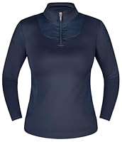 Equinate Damen Funktionsshirt Glide - leichtes Langarmshirt für Reitsport und Training - atmungsaktiv elastisch und angenehm weich auf der Haut XS Navy