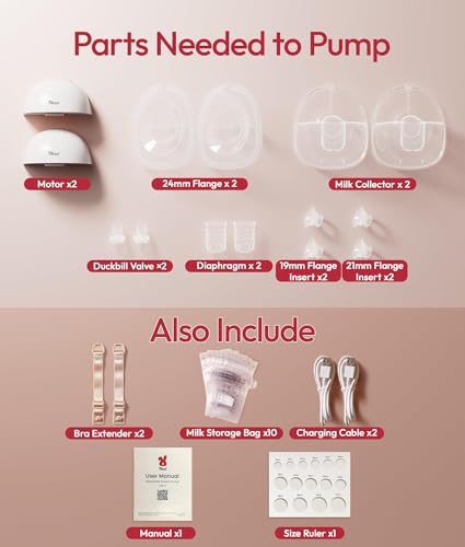 Image of NCVI Wearable Breast Pump for Moms, Hands Free Electric Breast Pump with 4 Modes & 9 Suction Levels, Ultra Quiet <42dB Portable Breastfeeding Pump, 150min Battery Life, Includes 19 /21 /24mm Flanges