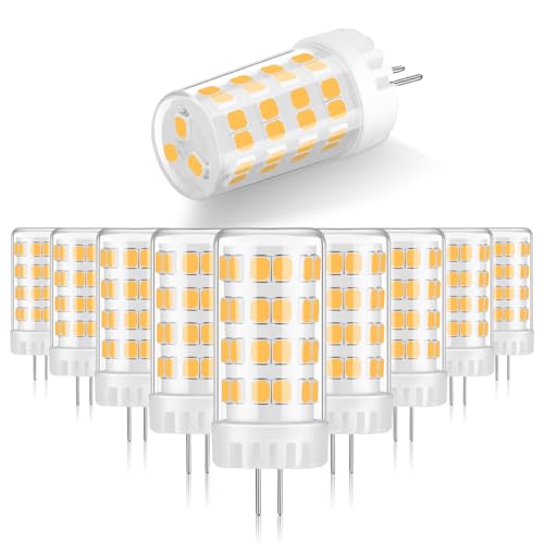 Gardencoin G4 LED Bulb 4W 480LM 2700K Warm White 12V AC/DC 360 Beam Angle T3 Halogen Replacement High-Efficiency Ceramic Base for Landscape Cabinet Ceiling Lights 10 Pack