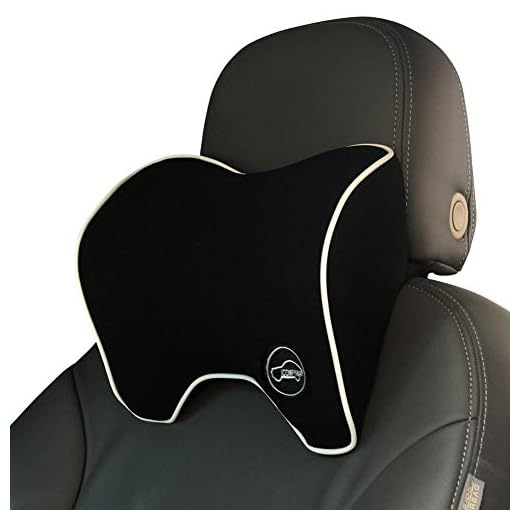 ICOMFYWAY Car Neck Support Pillow for Neck Pain Relief When Driving,Headrest Pillow for Car Seat with Soft Memory Foam – Black