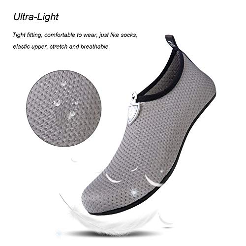 Image of WateLves Water Shoes for Womens Mens Barefoot Quick-Dry Aqua Socks for Beach Swim Surf Yoga Exercise New Translucent Color Soles