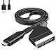 Mizikuu Scart Auf HDMI Konverter, All-in-One Adapter Kabel Mit HD Auflösung 1080p/720p, Plug & Play Video Audio Wandler für HDTV, STB, VHS, Xbox, PS3, Sky, DVD, Blu-Ray