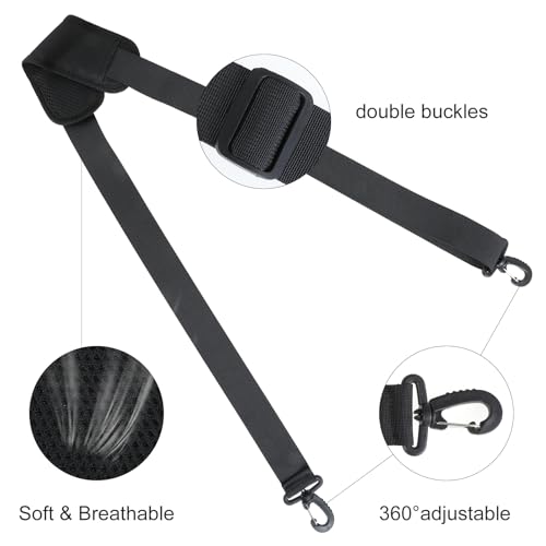 Image of Adjustable Shoulder Strap, 63 Inch Universal Soft Bag Strap Replacement, Comfortable Belt with Metal Hooks, Crossbody Straps for Briefcase, Computer Messenger Bag, Laptop Case Luggage, Duffel,