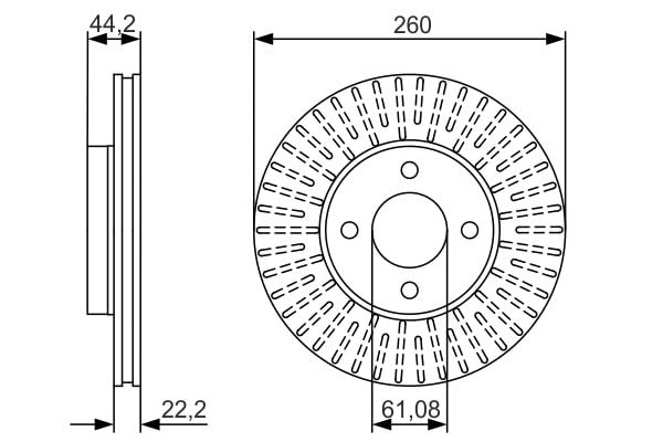 Bosch BD1641 – Set Da 2 Dischi Freno, Diametro 260 Mm, Ventilati, Certificati ECE-R90, Per Auto