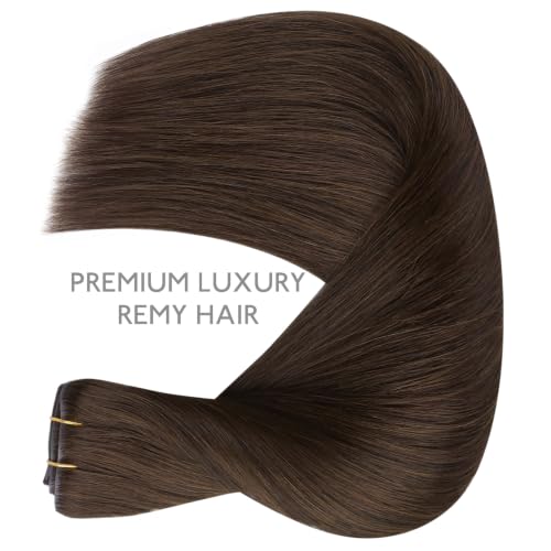 Image of WENNALIFE Invisible Edge Seamless Clip in Hair Extensions Real Human Hair