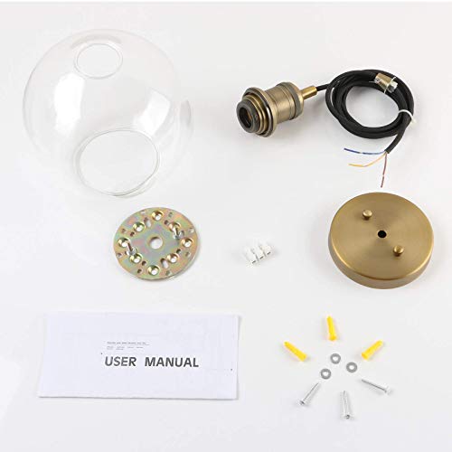 Suspension globe rétro en verre soufflé et métal noir pour intérieur chic - 6