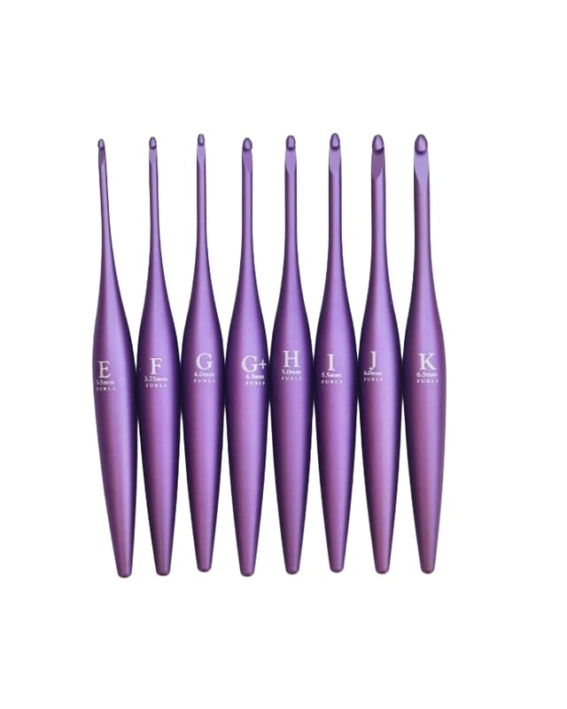 Furls Crochet Hook, Limited Edition Grape Streamline Metal, Ergonomic Handle Crochet Hooks 7" (Matte, J - 6.00MM)