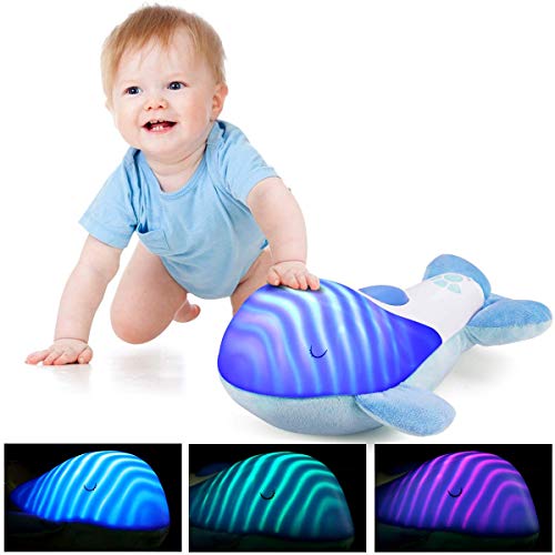 Baby Sleep Soother, GEYIIE White Noise Sound Machine, Dolphin Plush Toys Toddler Sleep