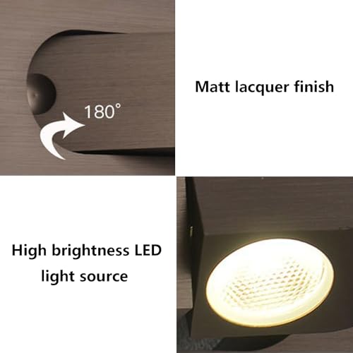 Aplique LED interior 360° en aluminio con luz cálida e interruptor 3