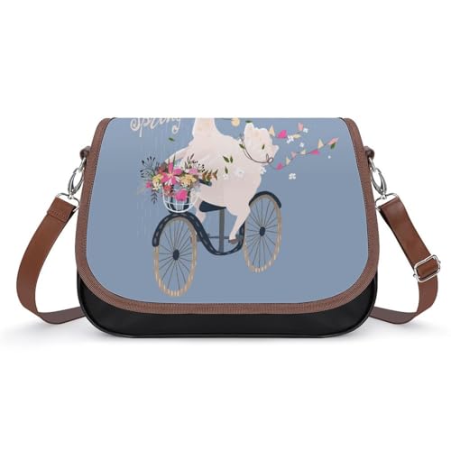 Sacoche vélo alpaga en cuir imperméable pour les trajets de la femme