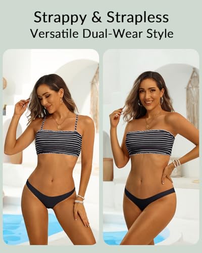 Image of Aqua Eve Women Strapless Bikini Top Only Bandeau Swim Top Tube Top Swimsuit
