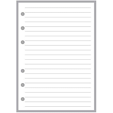 A6 Size Simple Lined Note Paper Planner Insert, Sized and Punched for 6-Ring Notebooks (4.1" x 5.8”). This is A European Standard A6 Size. Your A6 May BE Different. Please See Images. Cover
