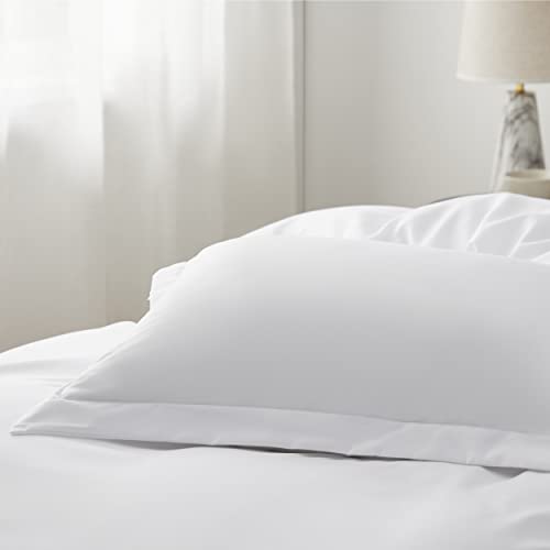 Image of Bedsure Duvet Cover Twin /Twin XL Size - Soft Double Brushed Bedding Set for Kids & Adults, Zipper Closure, 2 Pieces, Includes 1 Duvet Cover (68 inchx90 inch) & 1 Pillow Sham, NO Comforter, Bright White