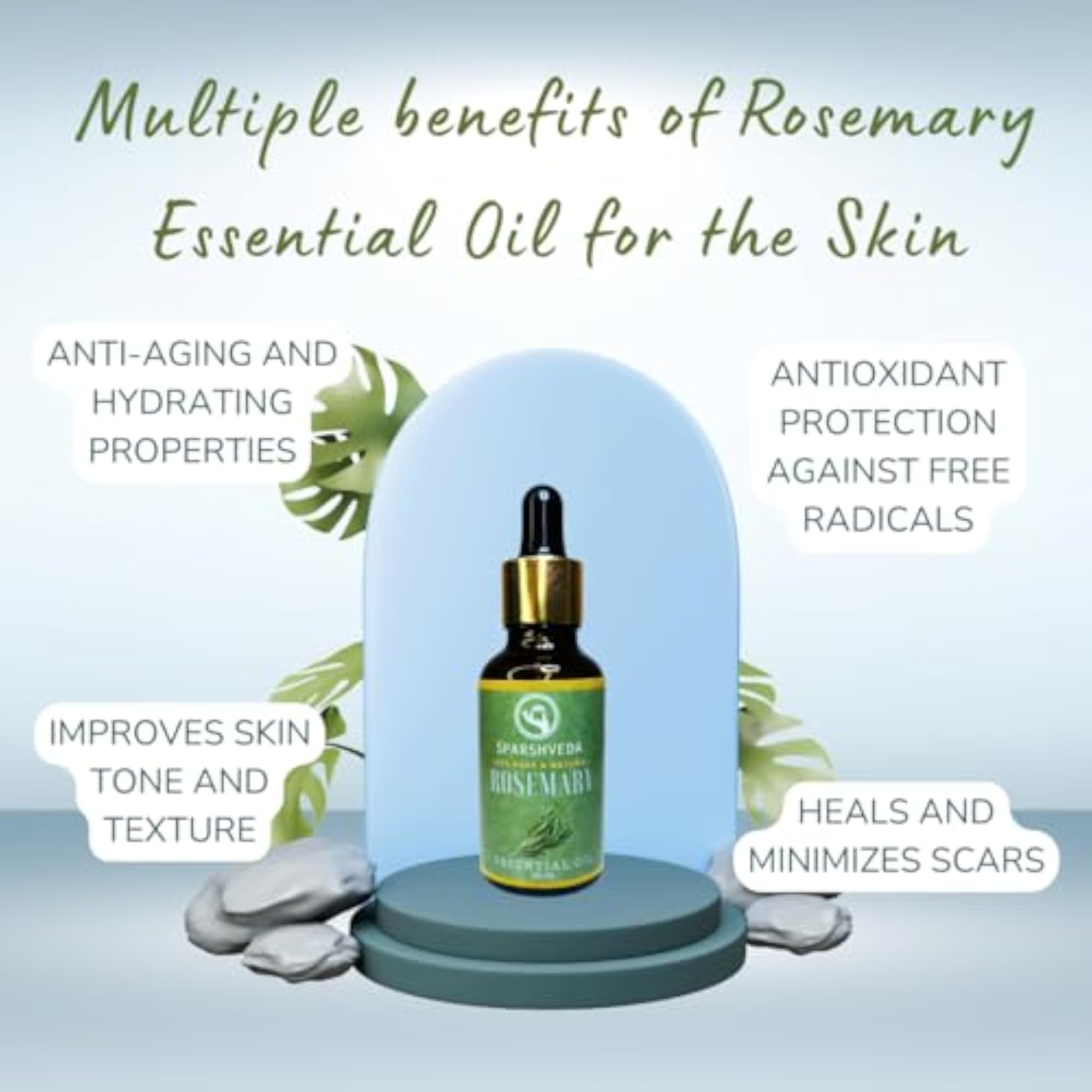 Sparshveda Rosemary Essential Oil - Natural Hair Growth Support