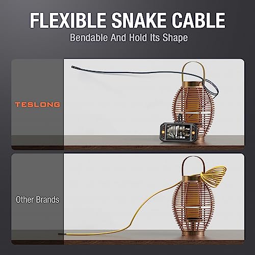 Dual Lens Endoscope Camera with Light, Teslong Mechanic Borescope Inspection Camera with Monitor, Flexible Snake Probe Camera, Fiber Optic Scope for Automotive HVAC Drain Wall - Image 6