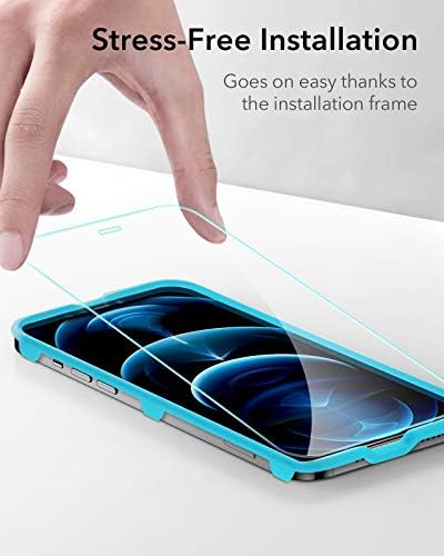 ESR Tempered-Glass Screen Protector Compatible with iPhone 12 Compatible with iPhone 12 Pro 6.1 inch with Easy Installation Frame 3 Pack