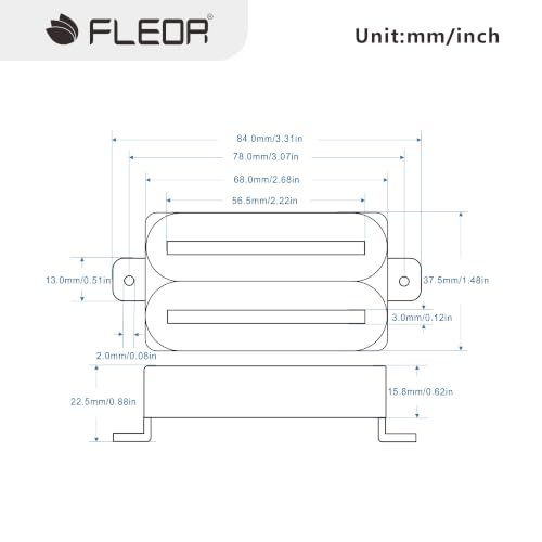 FLEOR Micros Humbucker à double rail chaud à haut rendement 14-15K Micro chevalet Micro en céramique pour guitare électrique Humbucker, Noir – vue 5