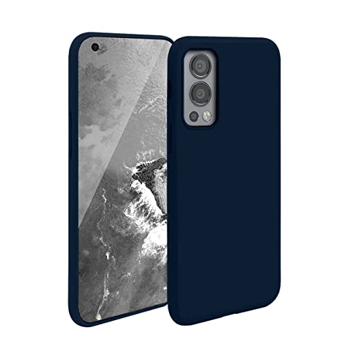 Image of LIRAMARK Liquid Silicone Soft Back Cover Case for OnePlus Nord 2 5G (Midnight Blue)