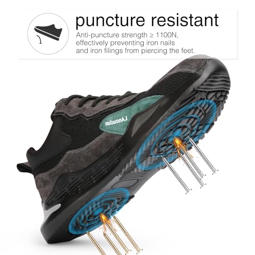 Image of LAoutun Steel Toe Shoes for Men Women Safety Work Shoes Indestructible Steel Toe Sneakers Lightweight Work Shoes Toe Shoes