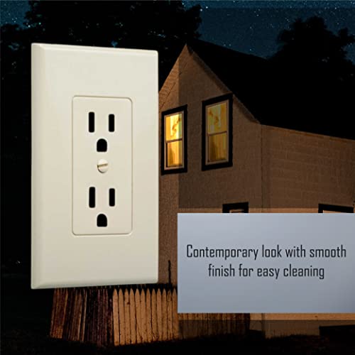 Taymac Mw2500I Masque 1-Gang Decorator Electrical Outlet Cover Wall Plate (5-Pack), Replaces Old And Discolored Wall Plate For Electrical Outlet, Home Improvement Essentials, Ivory Polycarbonate #TOP5