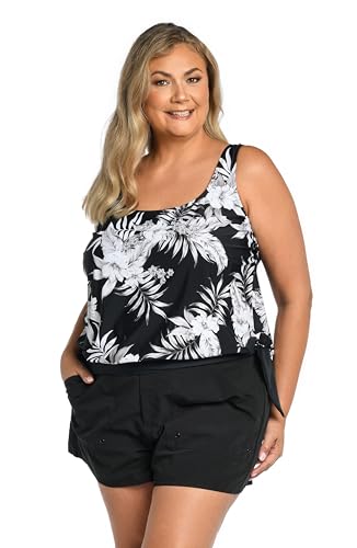 Maxine of Hollywood Women's Side Tie Scoop Neck Banded Tankini Swimsuit Top3