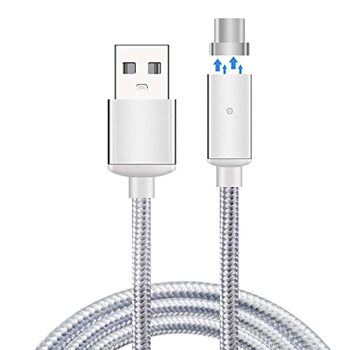 USB C Magnetic Cable Nylon Braided Wire Magnetic Charging USB Cable CASISER 3.3 Feet Cord for Galaxy S8 S8 Plus Android Google Pixel Nintendo Switch Magnetic USB Type C Cable