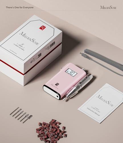 MelodySusie Broca de unha profissional, lixa elétrica recarregável de 30.000 RPM, ferramentas de moe