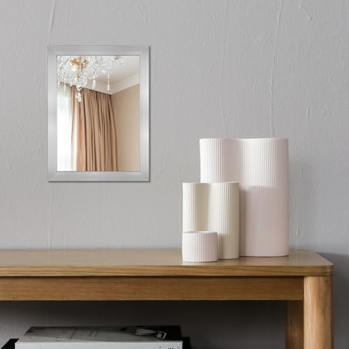 Image of Ruomeng Wall Mirror Rectangle Decorative Mirror 12x16 Inch, Nickel