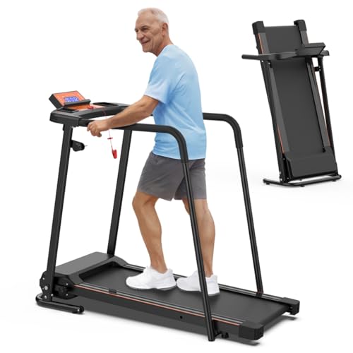 Image of Walking Treadmill for Home with Extended Handrails, 2.5 HP Foldable Treadmill for Seniors & Recovery, APP Control with 20 Virtual Tracks, 300 LBS Capacity, Portable for Small Spaces