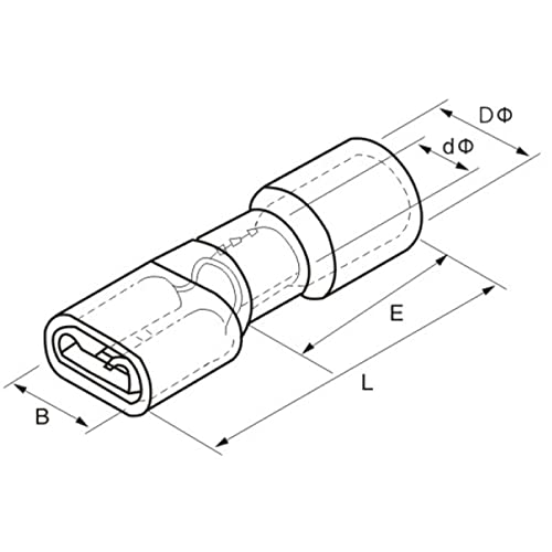 25x Flat Receptacle Fully Insulated 0,5-1,5mm² Plug-in Dimension 0,8x4,8mm Red for Flat Plug Brass tinned - Image 2